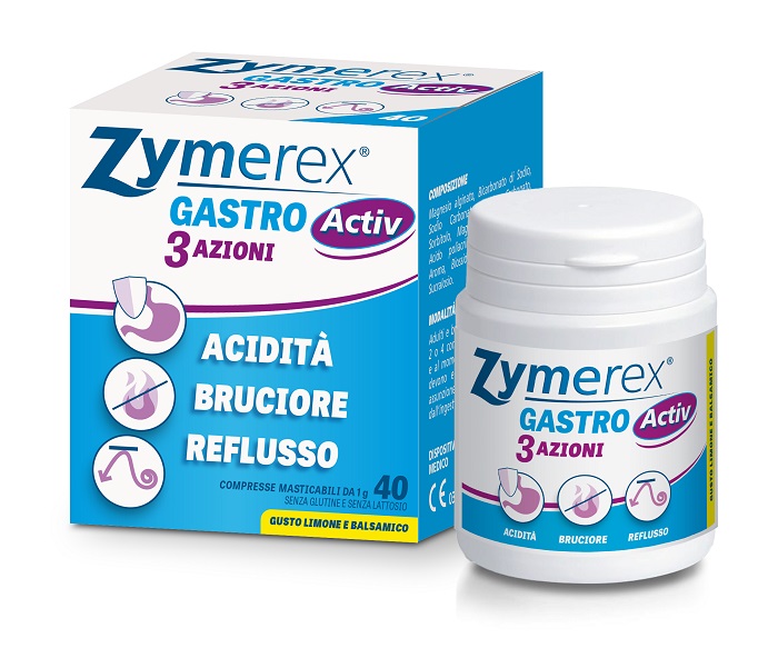 ZYMEREX GASTRO ACTIV 3 AZIONI 40 COMPRESSE MASTICABILI - Fontenova srl