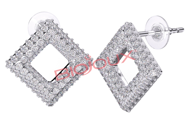 BJT258 ORECCHINO FRAME CRYSTALS 10 MM - Fontenova srl