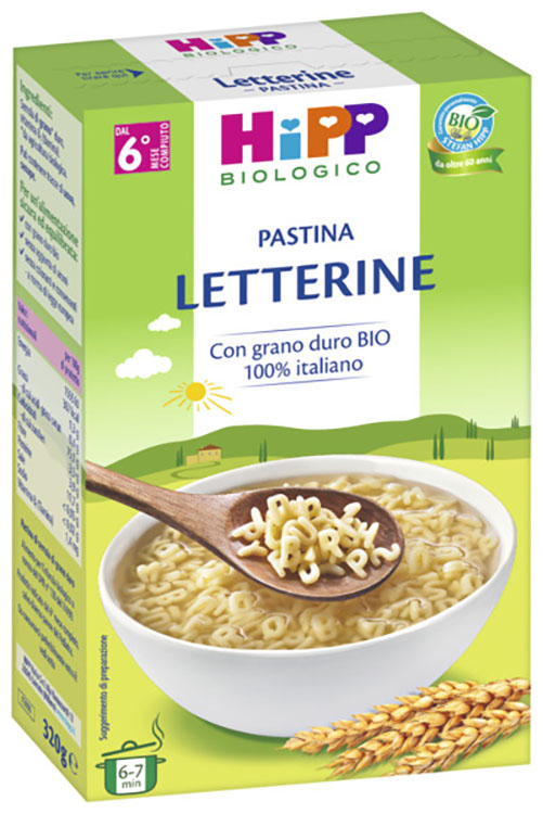 HIPP BIO PASTINA LETTERINE 320 G - Fontenova srl