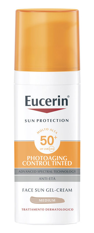 EUCERIN SUN PHOTOAGING CONTROL TINTED GEL CREME SPF50+ MEDIUM 50 ML - Fontenova srl
