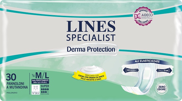 PANNOLONE A MUTANDINA LINES SPECIALIST DERMA SUPER M/L 30 PEZZI - Fontenova srl