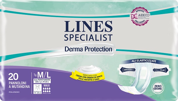 PANNOLONE A MUTANDINA LINES SPECIALIST DERMA MAXI M/L 20 PEZZI - Fontenova srl