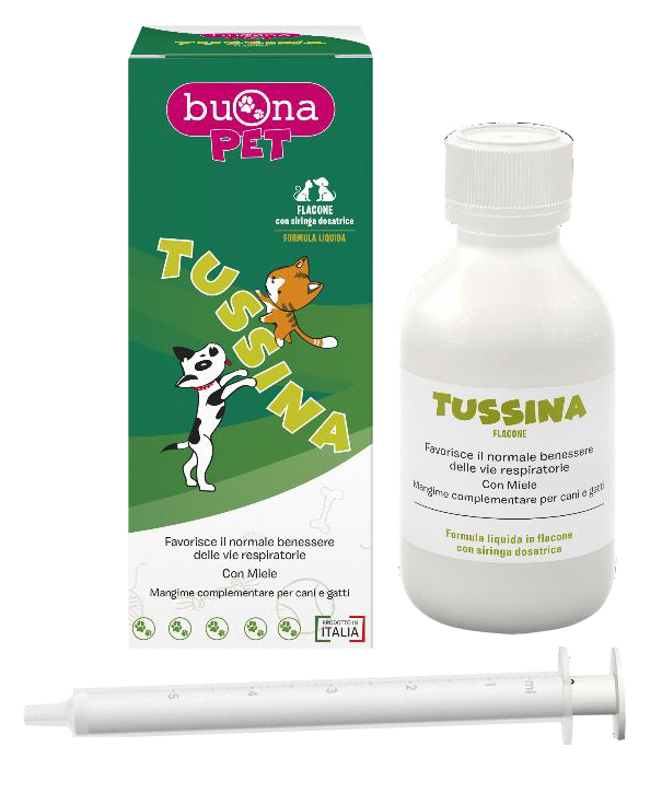 TUSSINA FLACONE CANI E GATTI CON SIRINGA DOSATRICE 100 G BUONAPET - Fontenova srl