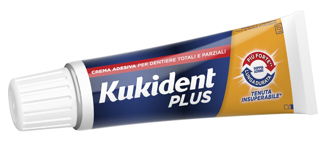 KUKIDENT PLUS DOPPIA AZIONE CREMA ADESIVA DENTIERE 40 G - Fontenova srl