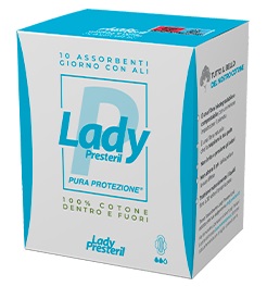 LADY PRESTERIL ASSORBENTI GIORNO CON ALI RIPIEGATI BIODEGRADABILI 10 PEZZI - Fontenova srl