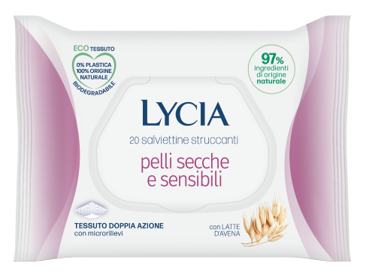 LYCIA SALVIETTINE STRUCCANTI PELLI SECCHE E SENSIBILI 20 PEZZI - Fontenova srl