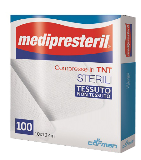 GARZA COMPRESSA MEDIPRESTERIL TNT 10X10CM 100 PEZZI - Fontenova srl