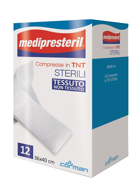 GARZA COMPRESSA MEDIPRESTERIL TNT 36X40CM 12 PEZZI - Fontenova srl