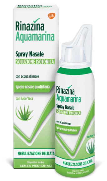 RINAZINA AQUAMARINA FAMILY SPRAY NASALE ISOTONICO DELICATO 100 ML - Fontenova srl