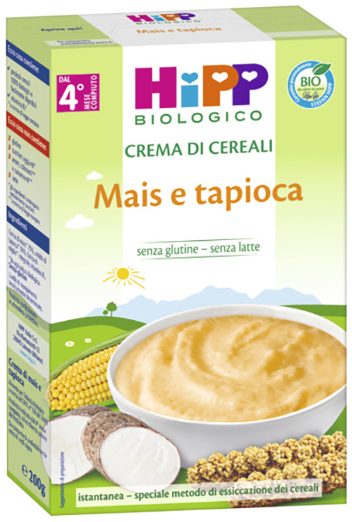 HIPP BIO CREMA CEREALI MAIS/TAPIOCA 200 G - Fontenova srl