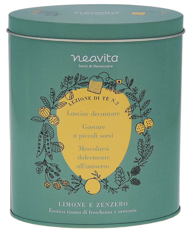 NEAVITA OVAL TIN LEZIONI DI TE' VERDE TISANA LIMONE ZENZERO FILTROSCRIGNO 12 X 3 G - Fontenova srl