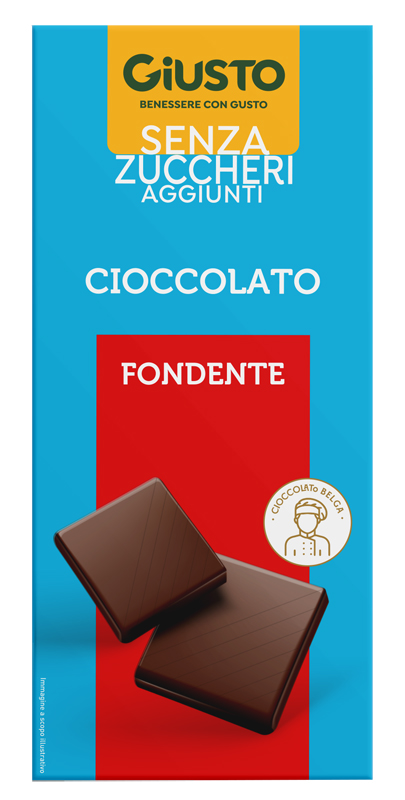 GIUSTO SENZA ZUCCHERO TAVOLETTA CIOCCOLATO FONDENTE 85 G - Fontenova srl