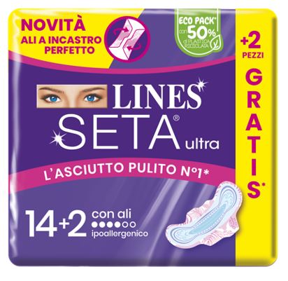 LINES SETA ULTRA ASSORBENTI ALI CP 14+2 PEZZI - Fontenova srl