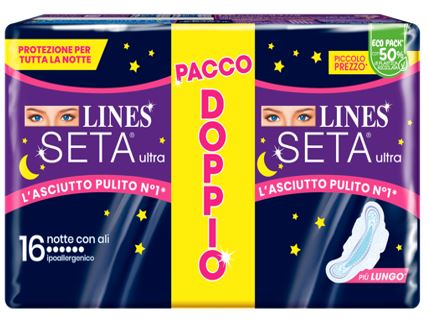 LINES SETA ULTRA ASSORBENTI NOTTE VP DWCT 16 PEZZI - Fontenova srl