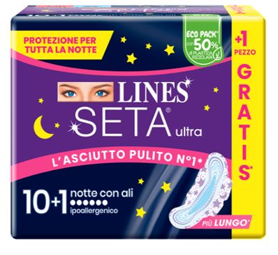 LINES SETA ULTRA ASSORBENTI NOTTE CP 10+1 PEZZI - Fontenova srl