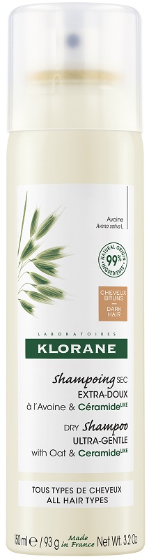 KLORANE SHAMPOO SECCO EXTRA DELICATO AVENA&CERAMIDE CAPELLI SCURI 150 ML - Fontenova srl