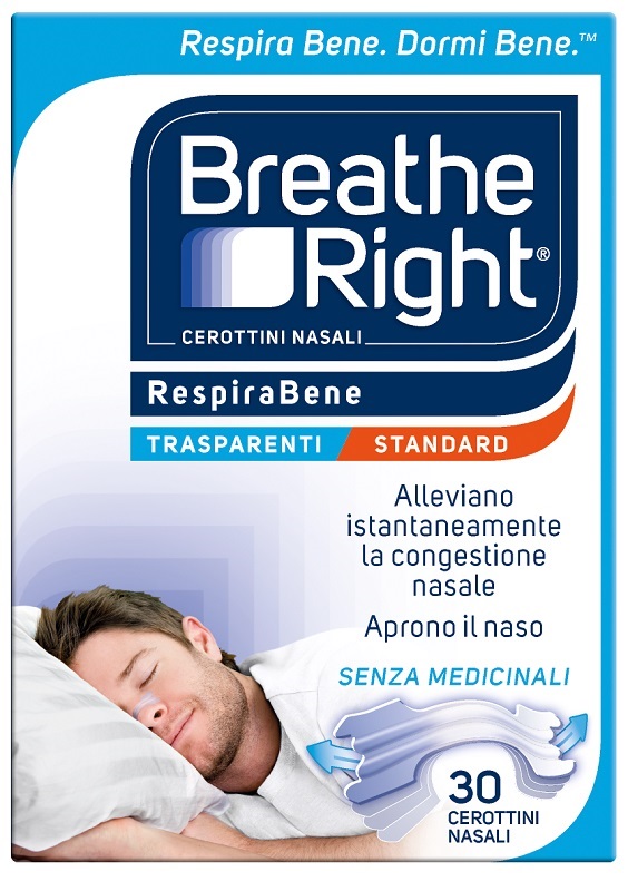 CEROTTI NASALI BREATHE RIGHT TRASPARENTI 30 PEZZI - Fontenova srl