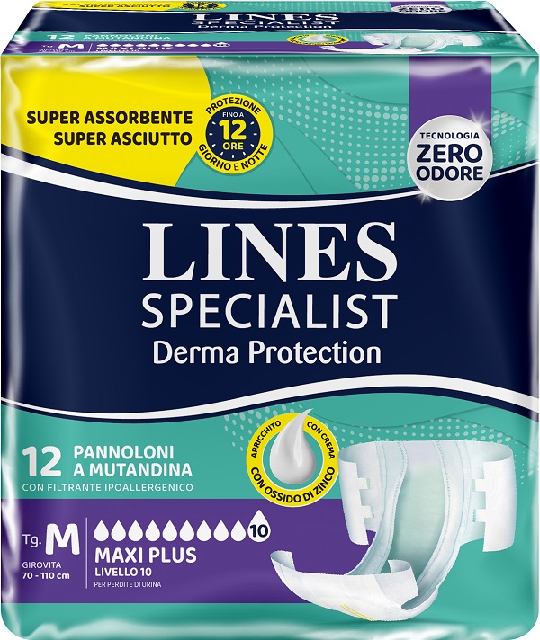 PANNOLONE MUTANDINA LINES SPECIALIST DERM AP M 12 PEZZI - Fontenova srl