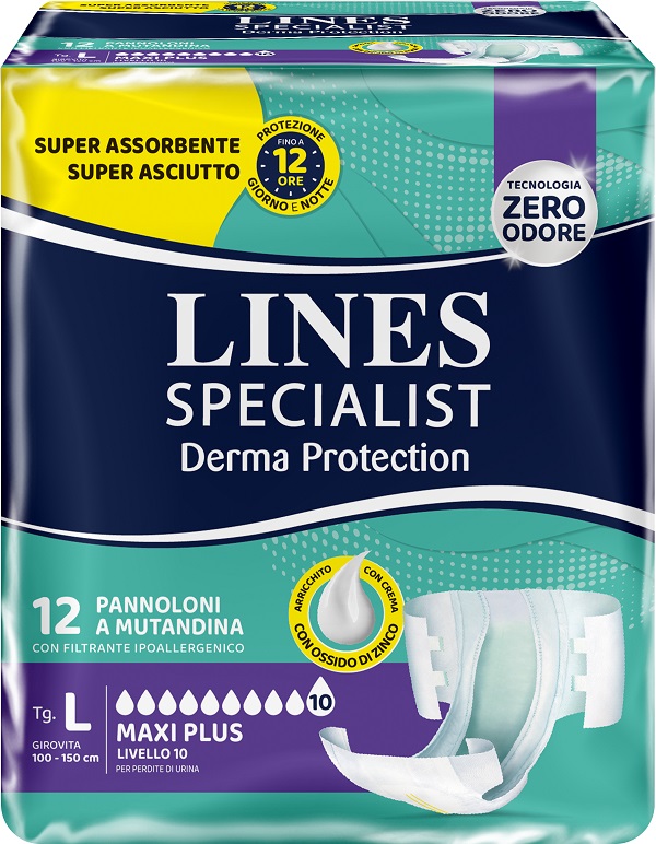 PANNOLONE MUTANDINA LINES SPECIALIST DERM AP L 12 PEZZI - Fontenova srl