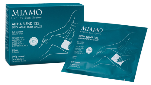MIAMO BODY RENEW ALPHA BLEND 13% EXFOLIATING BODY GAUZE BOX 6 PEZZI - Fontenova srl