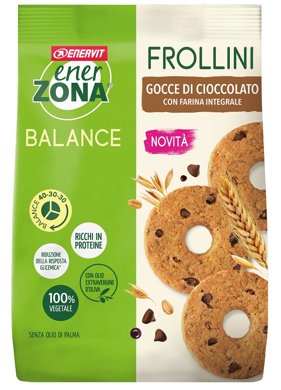 ENERZONA FROLLINI INTEGRALE GOCCE CIOCCOLATO 250 G - Fontenova srl