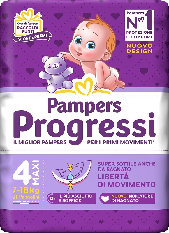 PAMPERS PROGRESSI MAXI 21 PEZZI - Fontenova srl