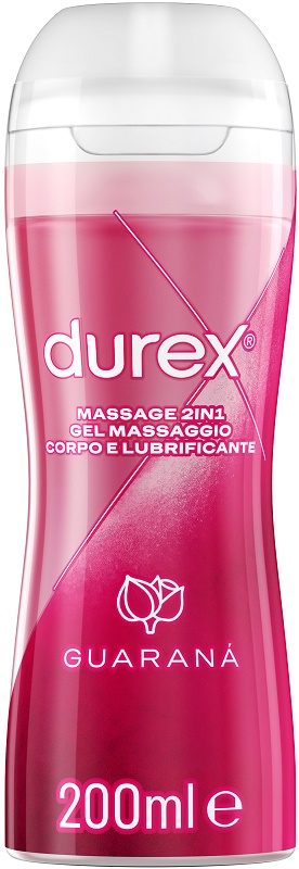 DUREX MASSAGE 2 IN 1 GEL MASSAGGIO CORPO E LUBRIFICANTE GUARANA' 200 ML - Fontenova srl