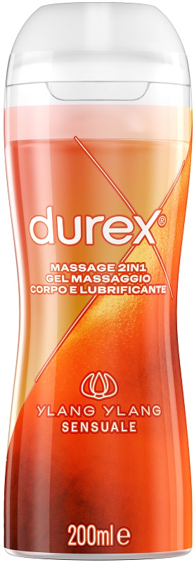 DUREX MASSAGE 2 IN 1 GEL MASSAGGIO CORPO E LUBRIFICANTE YLANG YLANG 200 ML - Fontenova srl