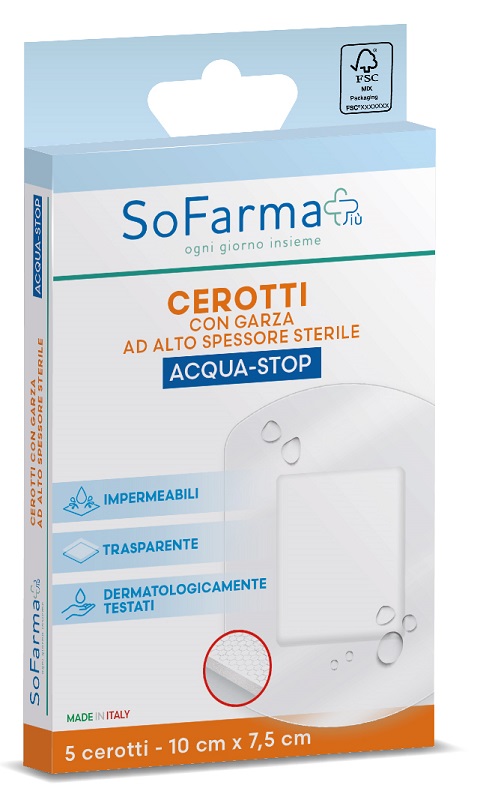CEROTTO ACQUASTOP 10X7,5 CM 5 PEZZI SOFARMAPIU' - Fontenova srl