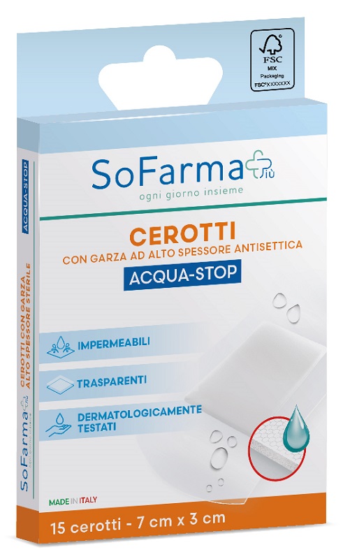 CEROTTO ACQUASTOP 7X3 CM 15 PEZZI SOFARMAPIU' - Fontenova srl