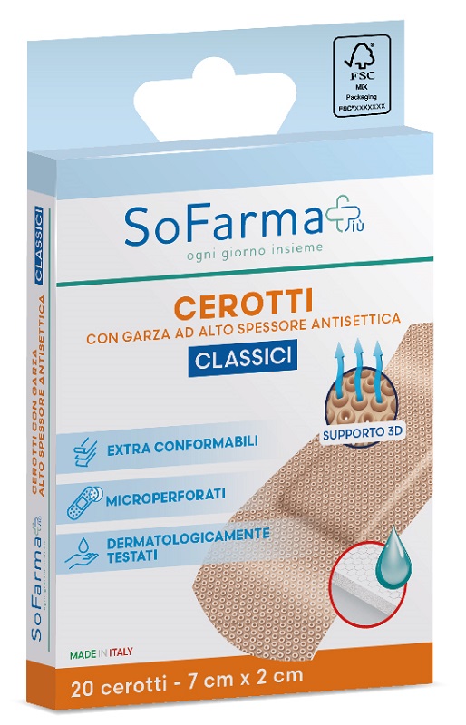 CEROTTO CLASSICO 7X2 CM 20 PEZZI SOFARMAPIU' - Fontenova srl
