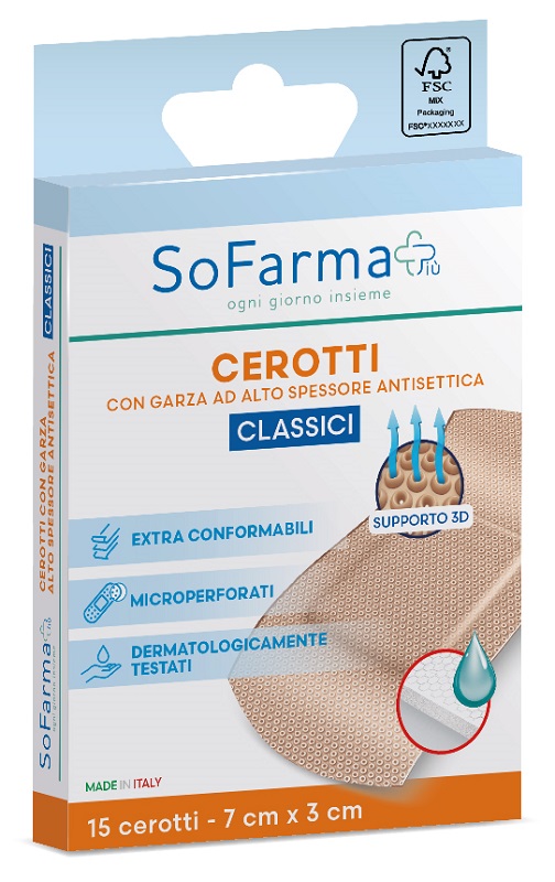 CEROTTO CLASSICO 7X3 CM 15 PEZZI SOFARMAPIU' - Fontenova srl