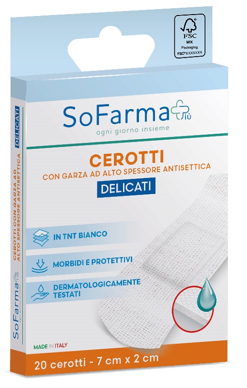 CEROTTO DELICATO 7X2 CM 20 PEZZI SOFARMAPIU' - Fontenova srl