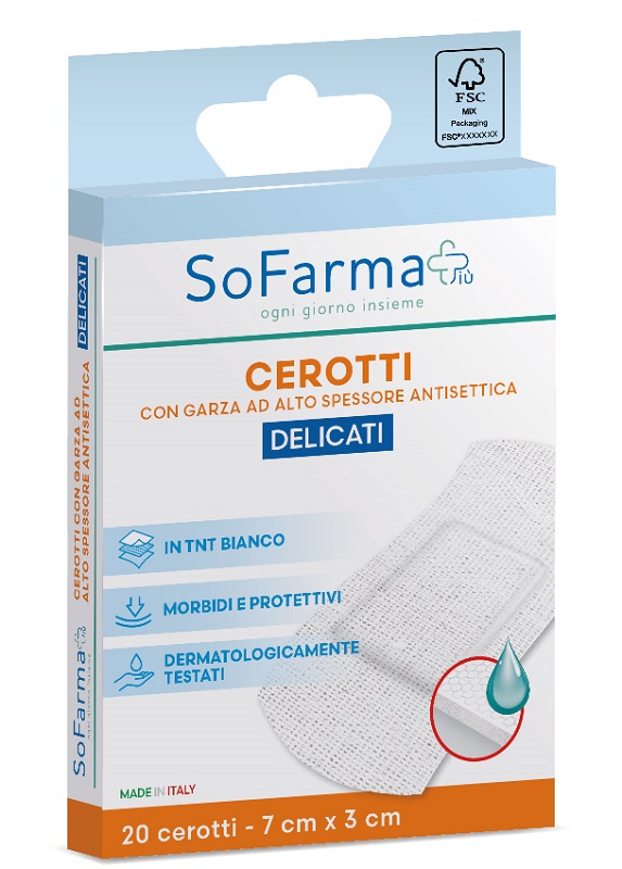 CEROTTO DELICATO 7X3 CM 20 PEZZI SOFARMAPIU' - Fontenova srl