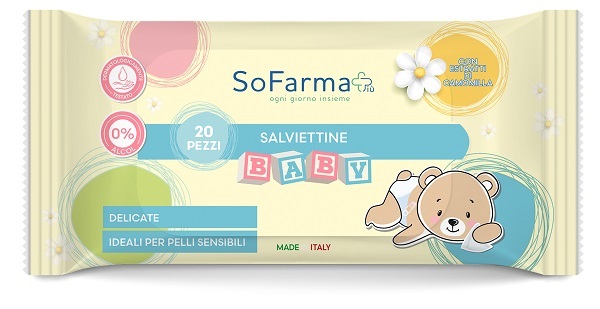 SALVIETTINE BABY CAMOMILLA 20 PEZZI SOFARMAPIU' - Fontenova srl