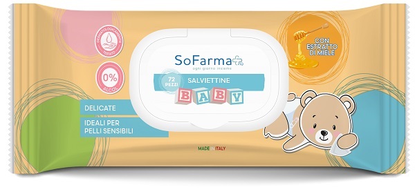 SALVIETTINE BABY MIELE 72 PEZZI SOFARMAPIU' - Fontenova srl