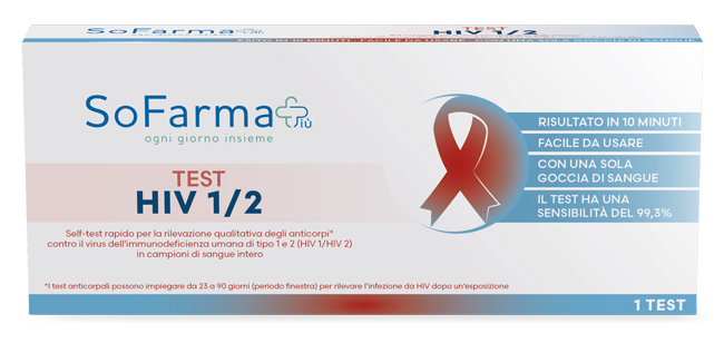 TEST AUTODIAGNOSTICO HIV 1/2 SOFARMAPIU' - Fontenova srl