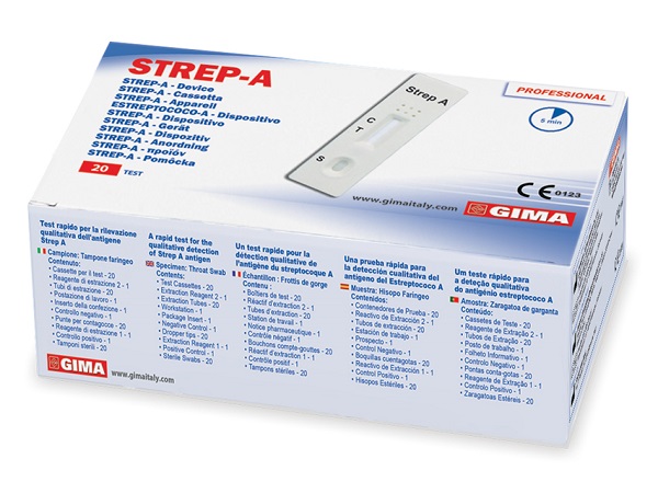 TEST STREP A PER LA RILEVAZIONE DELLO STREPTOCOCCO 20 PEZZI - Fontenova srl