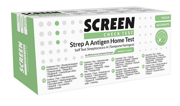 STREP A ANTIGEN HOME TEST DETERMINAZIONE QUALITATIVA ANTIGENI STREPTOCOCCO A DA TAMPONE FARINGEO 1 PEZZO - Fontenova srl