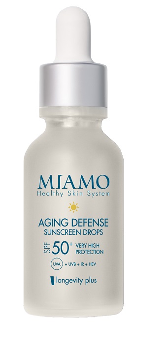 MIAMO NEW FORMULA MIAMO LONGEVITY PLUS AGING DEFENSE SUNSCREEN DROPS SPF50+ 30 ML - Fontenova srl
