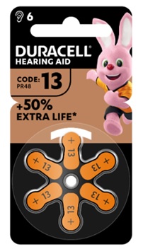 DURACELL EASY TAB 13 ARANCIO BATTERIA PER APPARECCHIO ACUSTICO 6 PEZZI - Fontenova srl