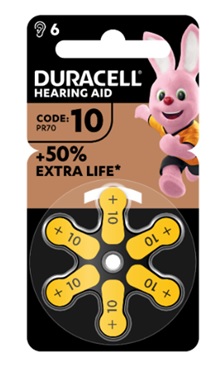 DURACELL EASY TAB 10 GIALLO BATTERIA PER APPARECCHIO ACUSTICO 6 PEZZI - Fontenova srl