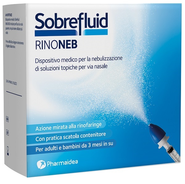 SOBREFLUID RINONEB DISPOSITIVO NEBULIZZATORE + SIRINGA LUER  LOCK DA 50 ML + AGOCANNULA PER PRELIEVO SOLUZIONE - Fontenova srl
