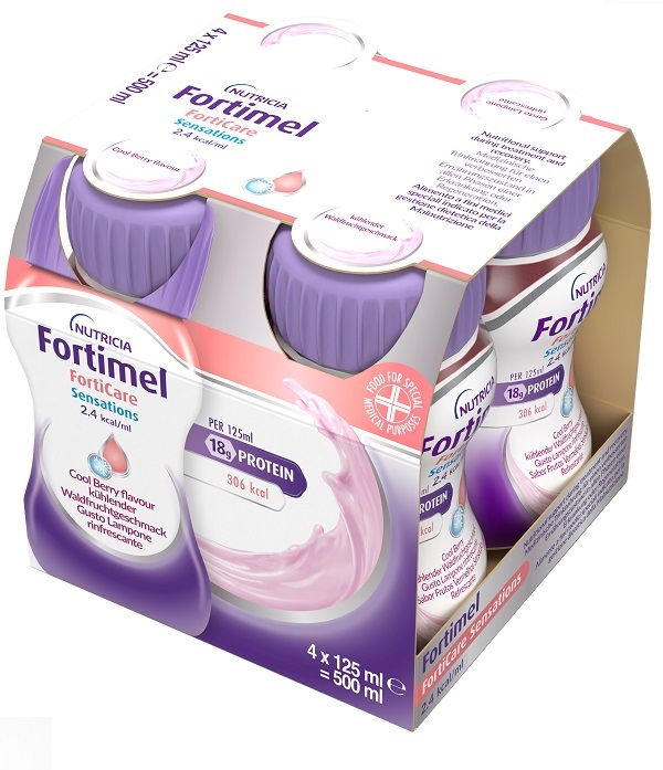 FORTIMEL FORTICARE SENSATION 2,4 KCAL/ML LAMPONE RINFRESCANTE 4 PEZZI DA 125 ML - Fontenova srl