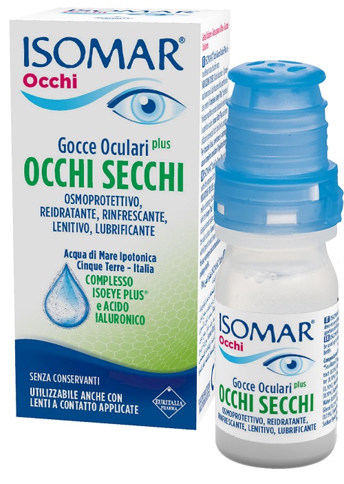 ISOMAR OCCHI SECCHI PLUS GOCCE OCULARI ACIDO IALURONICO 0,25% 10 ML - Fontenova srl
