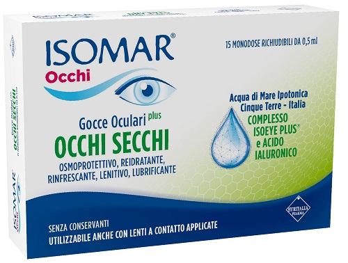 ISOMAR OCCHI SECCHI PLUS GOCCE OCULARI ACIDO IALURONICO 0,25% 15 FLACONCINI - Fontenova srl