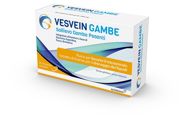 VESVEIN GAMBE SOLLIEVO GAMBE PESANTI 60 COMPRESSE BISTRATO DA 1000 MG SENZA GLUTINE SENZA LATTOSIO - Fontenova srl