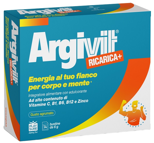 ARGIVIT RICARICA+ 14 BUSTINE DA 6 G GUSTO AGRUMATO CON EDULCORANTE SENZA GLUTINE SENZA LATTOSIO - Fontenova srl