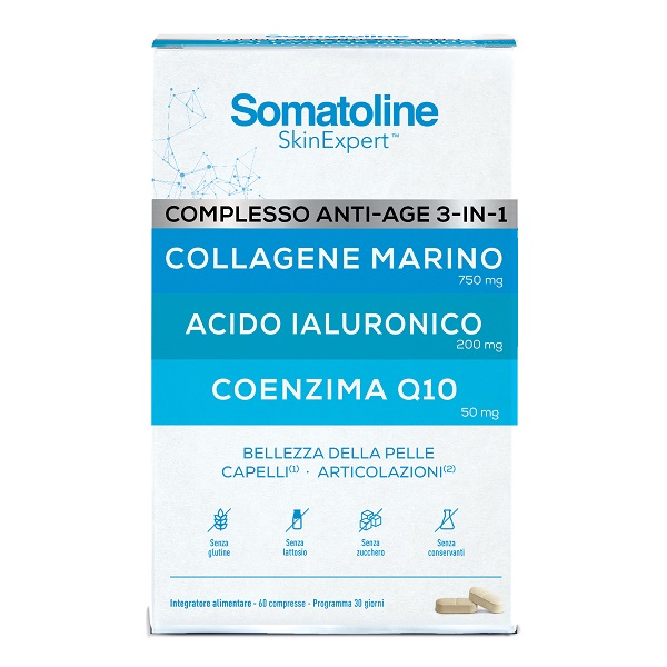 SOMATOLINE COMPLESSO ANTI AGE 3IN1 60 COMPRESSE SENZA GLUTINE SENZA LATTOSIO - Fontenova srl